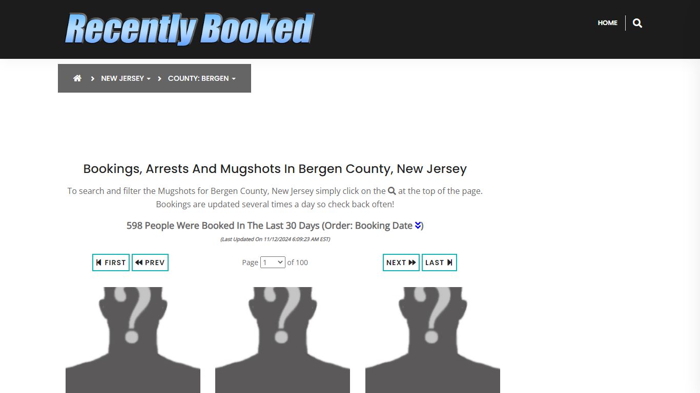 Bookings, Arrests and Mugshots in Bergen County, New Jersey